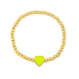 Tibetan Love Heart Copper Beads Bracelet Enamel Elasticity Women