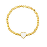 Tibetan Love Heart Copper Beads Bracelet Enamel Elasticity Women
