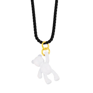 Y2K Mini Bear Drop Necklace Neon Enamel Copper Pendant Neck Chain