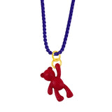 Y2K Mini Bear Drop Necklace Neon Enamel Copper Pendant Neck Chain
