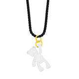 Y2K Mini Bear Drop Necklace Neon Enamel Copper Pendant Neck Chain