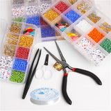 Y2K Multicolor Bead Kit 2-3mm Seed Rice Beads & Leather Tassel