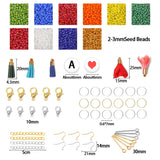 Y2K Multicolor Bead Kit 2-3mm Seed Rice Beads & Leather Tassel