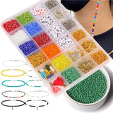 Y2K Multicolor Bead Kit 2-3mm Seed Rice Beads & Leather Tassel