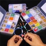 Y2K Multicolor Bead Kit 2-3mm Seed Rice Beads & Leather Tassel