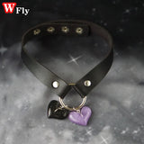 Y2K Women Girls Punk Heart Choker Necklace Harajuku Gothic Lolita Female