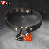 Y2K Women Girls Punk Heart Choker Necklace Harajuku Gothic Lolita Female