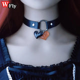 Y2K Women Girls Punk Heart Choker Necklace Harajuku Gothic Lolita Female