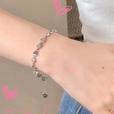 Y2K Zircon Ins Bracelets Sweet Girls Heart Chain Bracelet