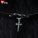 Y2K Goth Love Cross Choker Necklace