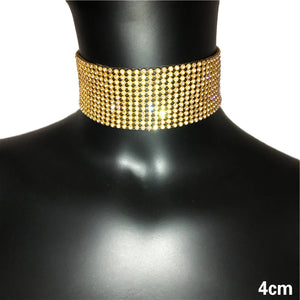 Y2k Glitter Rhinestones Necklace Women Cocktail Party Jewelry