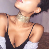Y2k Glitter Rhinestones Necklace Women Cocktail Party Jewelry