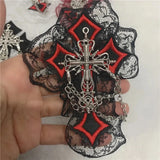 Y2k Girl Cross Metal Chains Punk Headwear Japanese Brooch Goth Pins