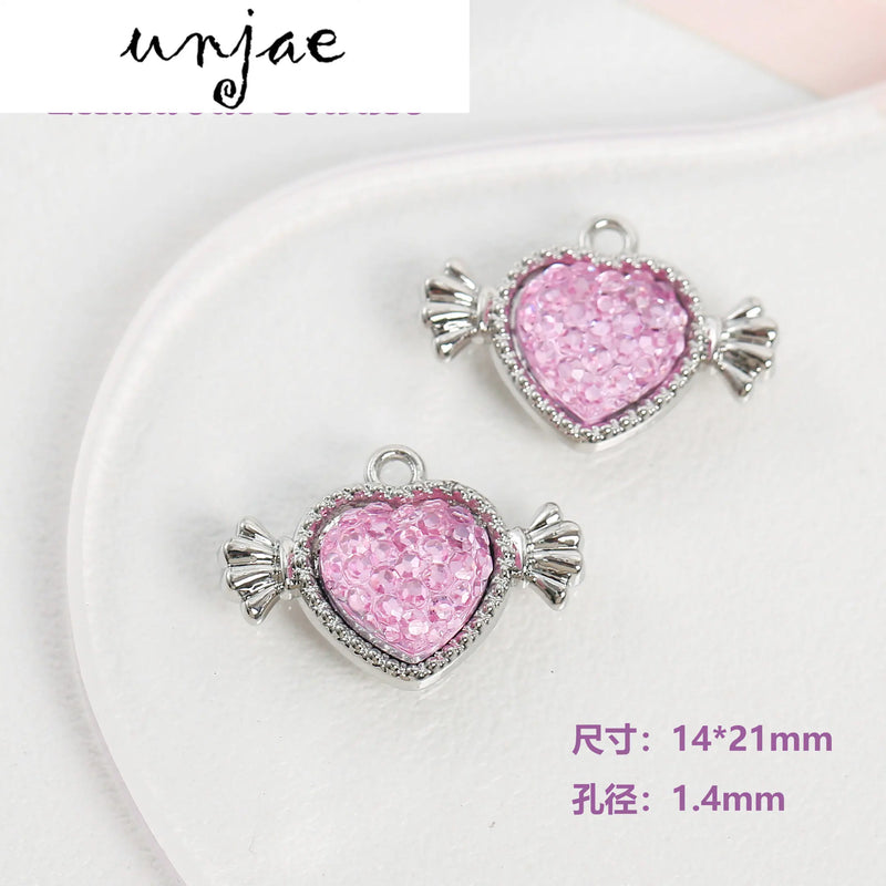 Y2k Sweet Japanese Love Four Stars Rose Pendant Beaded Necklace