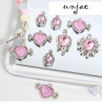 Y2k Sweet Japanese Love Four Stars Rose Pendant Beaded Necklace