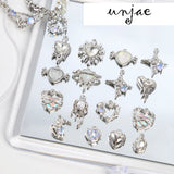 Y2k Sweet Japanese Love Four Stars Rose Pendant Beaded Necklace