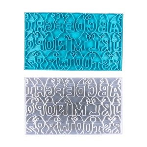 Y51E 24 Letters Keychain Silicone Mold for Earrings Necklace Pendants
