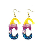 Y51E 24 Letters Keychain Silicone Mold for Earrings Necklace Pendants
