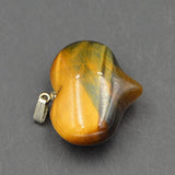 Tiger Eye Heart Shaped Pendant Bead 25x20x11mm