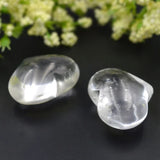 Clear Quartz Carved Heart CAB Pendant Bead 20x25x13mm