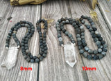 Clear Quartz Double Point Pendant Dragon Ven Agat Necklace