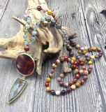 Mookaite Labradorite Pendant Stone Beads Necklace
