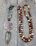 Mookaite Labradorite Pendant Stone Beads Necklace