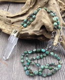 Natural Quartz Pendant African Turquoises Quartz Knot Necklace