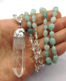 Clear Quartz Gold/Silver Pendant Necklace