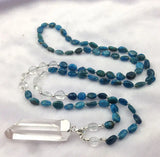 Clear Quartz Pendant Apatite Stone Necklace
