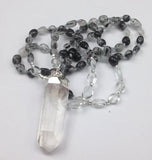 Rutilated Quartz Pendant Rough Quartz Necklace