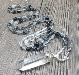 Rutilated Quartz Pendant Rough Quartz Necklace