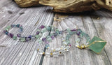 Natural Fluorite Octahedron Stone Pendant Necklace