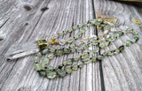 Natural Rough Quartz Point Pendant Prehnites Stone Chips Beads Knot Necklace