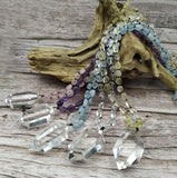 Natural Quartz Point Pendant Amethysts Rose Quartzs Necklace