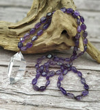 Natural Quartz Point Pendant Amethysts Rose Quartzs Necklace