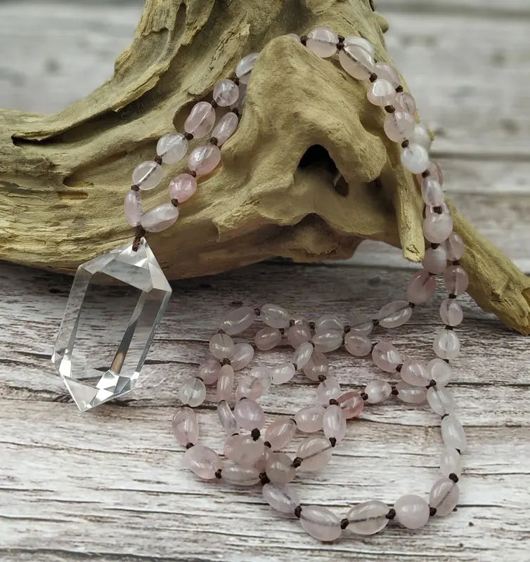 Natural Quartz Point Pendant Amethysts Rose Quartzs Necklace