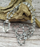 Natural Quartz Point Pendant Amethysts Rose Quartzs Necklace