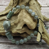 Labradorite Lapis Quartz Stone Beads Adjustable Bracelet
