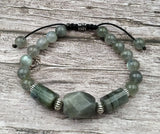 Labradorite Lapis Quartz Stone Beads Adjustable Bracelet