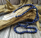 Natural Quartz Point Lapis Beads Necklace