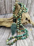 Natural Jaspers Arrow Pendant African Turquoises Beads Necklace