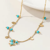 YACHAN 18K Chain Necklace Turquoise Stone Waterproof Jewelry