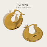 YACHAN 18K PVD Plated Stainless Steel Hoop Earrings for Women