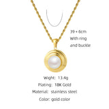 YACHAN Pearl Pendant Necklace for Women Classic Charm Jewelry