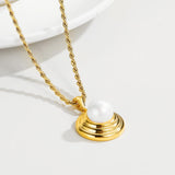 YACHAN Pearl Pendant Necklace for Women Classic Charm Jewelry