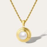 YACHAN Pearl Pendant Necklace for Women Classic Charm Jewelry