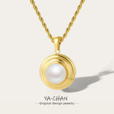 YACHAN Pearl Pendant Necklace for Women Classic Charm Jewelry
