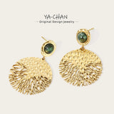 YACHAN 18K Plated Stainless Steel Drop Earrings For Women