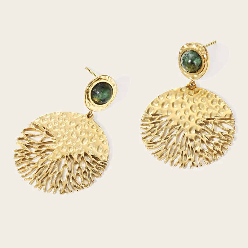 YACHAN 18K Plated Stainless Steel Drop Earrings For Women